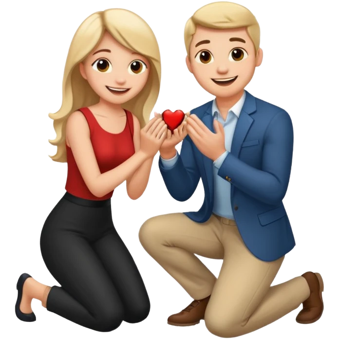 Kneeling to propose with ring emoji