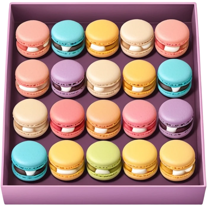 a box of single line of macaron



















 emoji