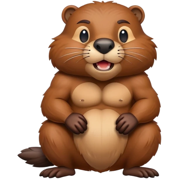 Beaver with muscle emoji