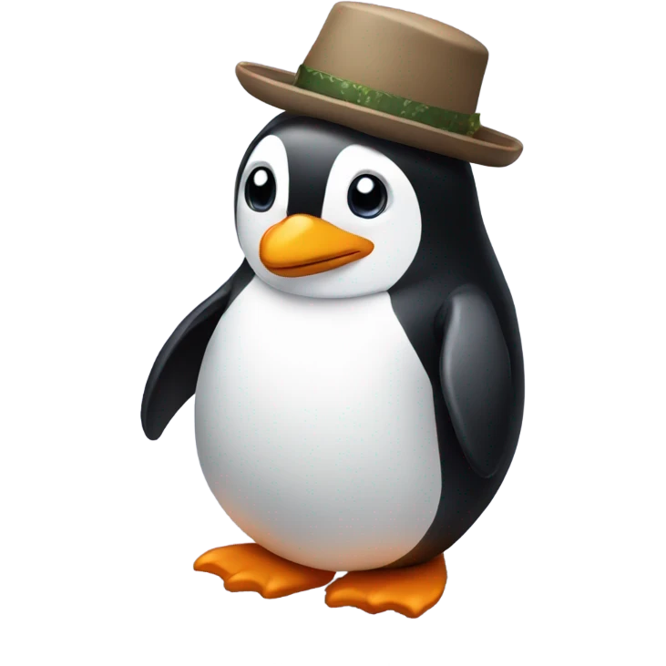 penguin wearing a hat emoji