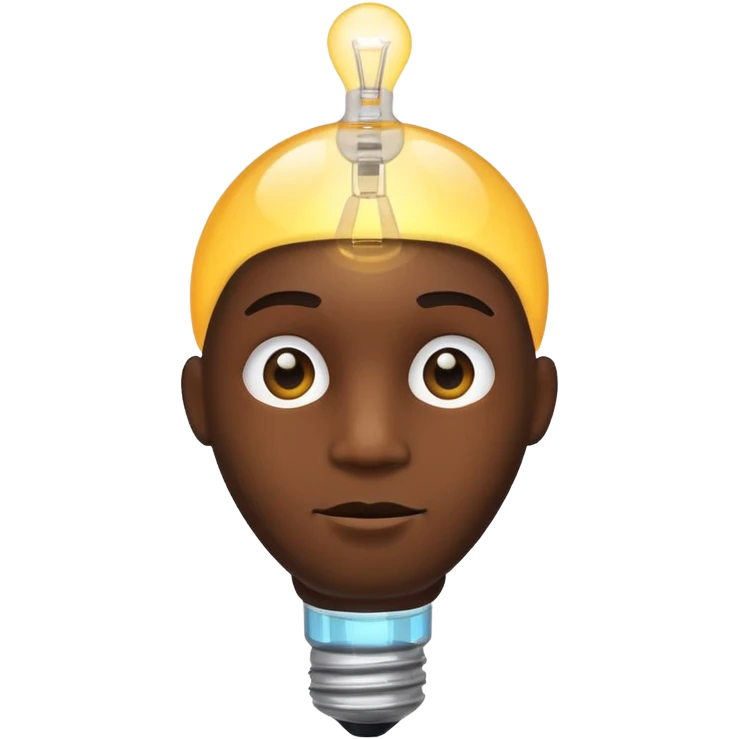 Black male head shaped like lightbulb  emoji