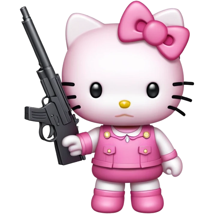 Hello kitty holding a gun emoji