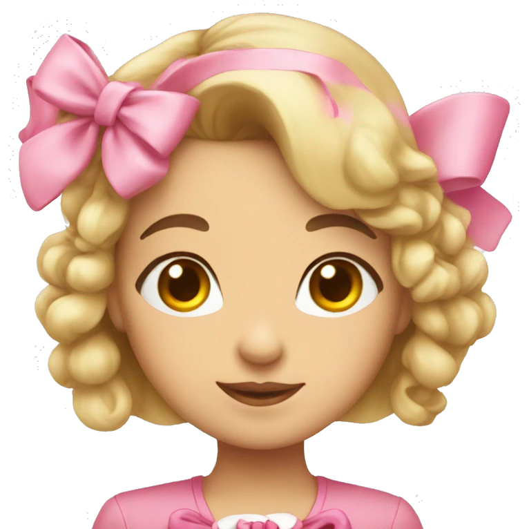 dear with  pink bow emoji