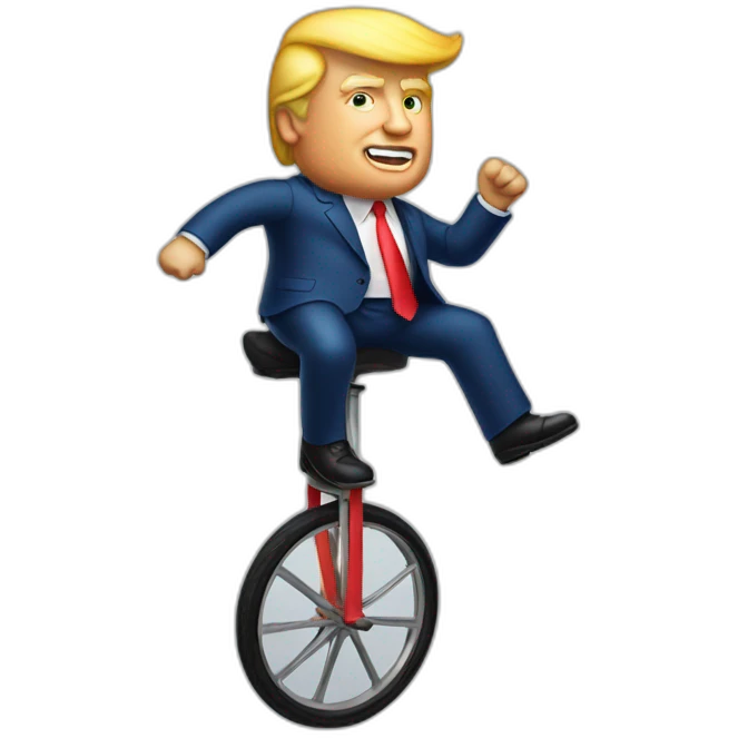 trump riding unicycle emoji