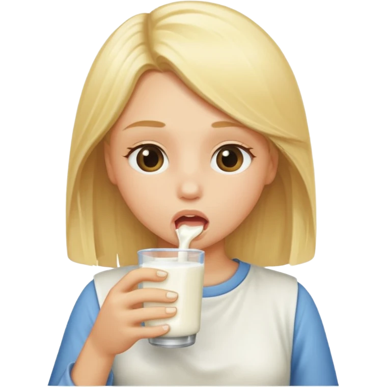 blond girl sucking milk  emoji