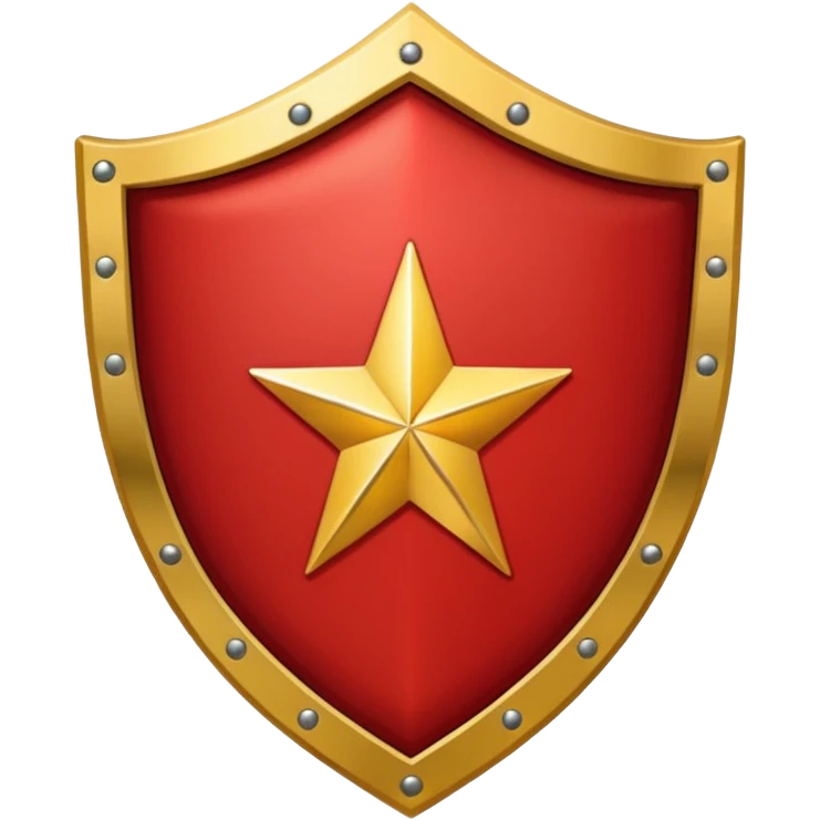 Crimson red premium shield with star emoji