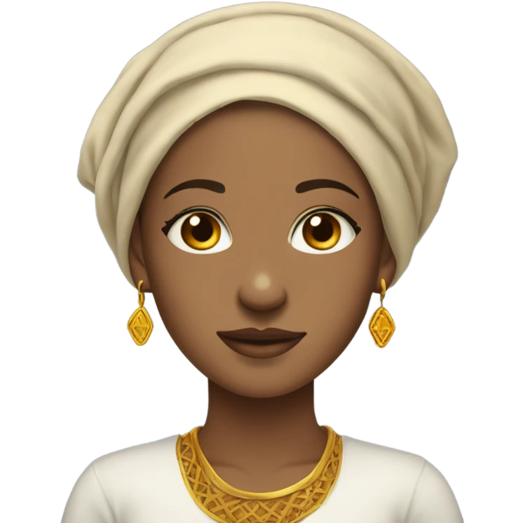 A light skinned girl wearing a netela around her head and wearing a habesha kemis  emoji