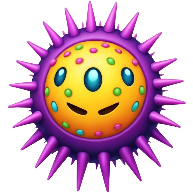 cartoon virus microbe with spikes emoji