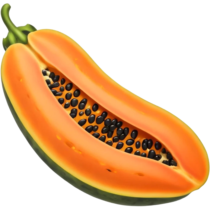 A beautiful papaya fruit is peeled and has black spots.It should be very ripe. emoji