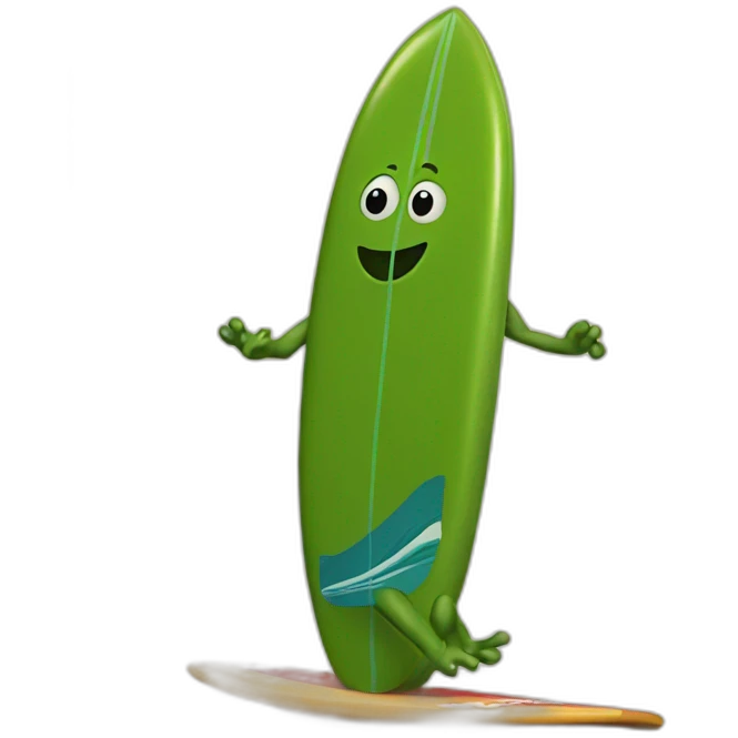 surfing pickle emoji
