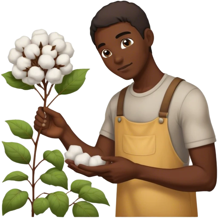 Black man picking cotton emoji