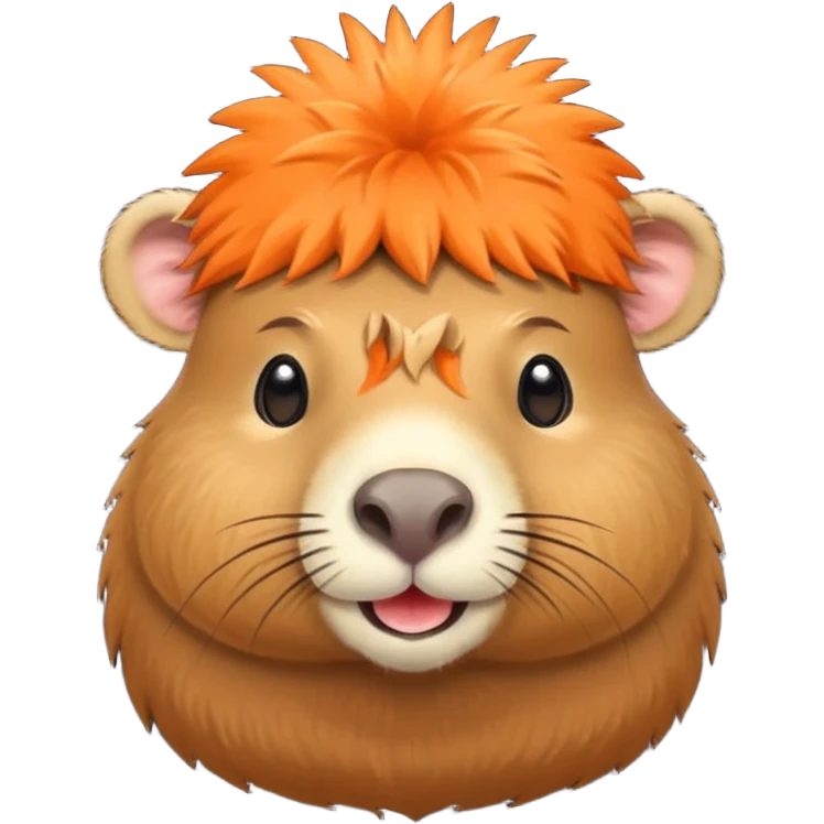 capybara, orange on hat emoji