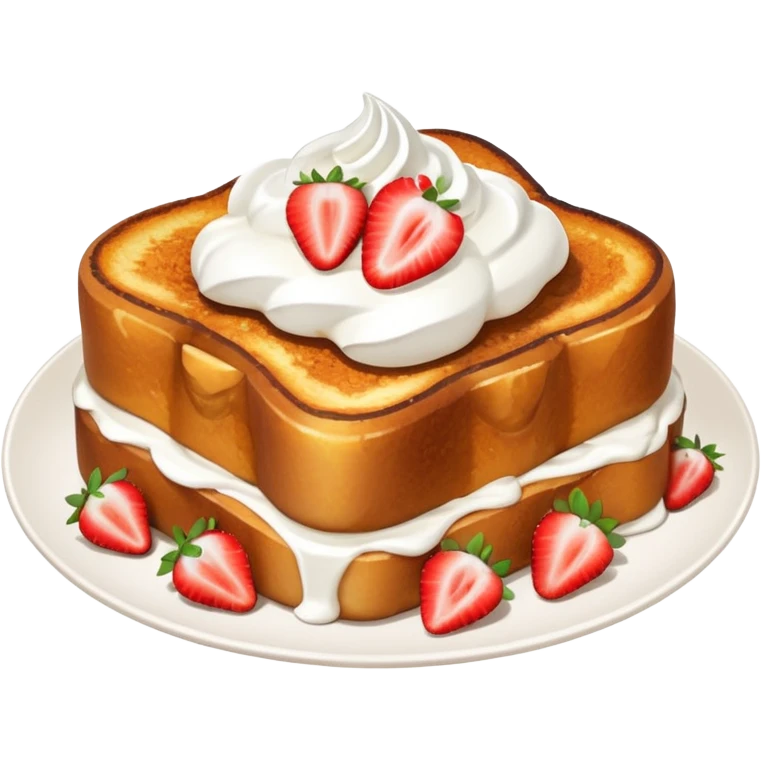 French toast with strawberry on top and whipped cream emoji