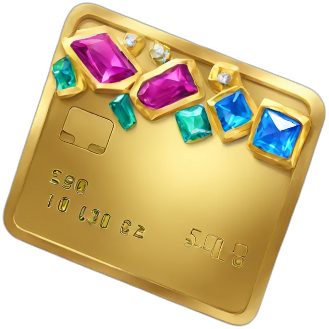 gold credit card with gems emoji