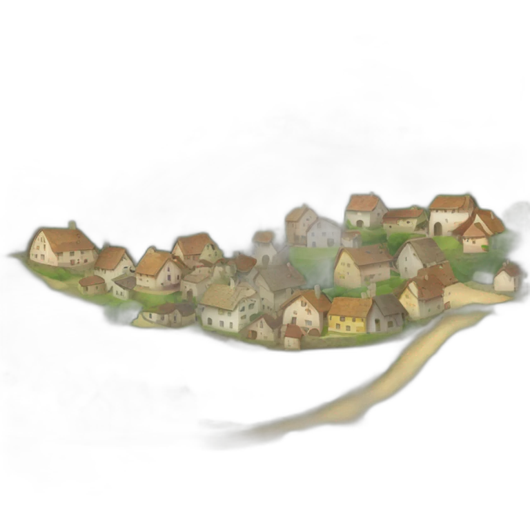 petit village avec une colline en fond emoji