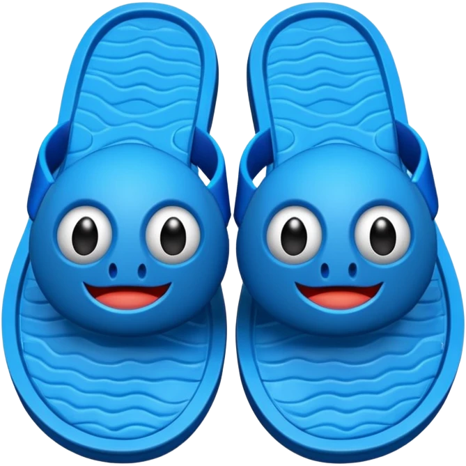 rubber pool slippers with fish face on the top emoji