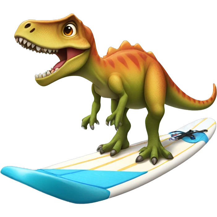 Dinosaur on surf board emoji