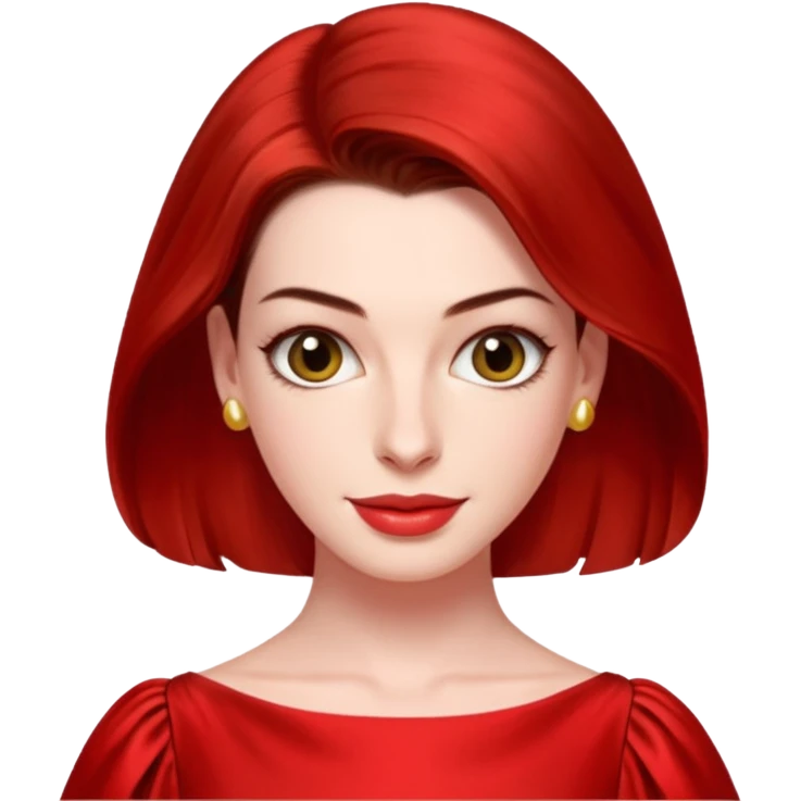 Anne Hathaway in red dress emoji