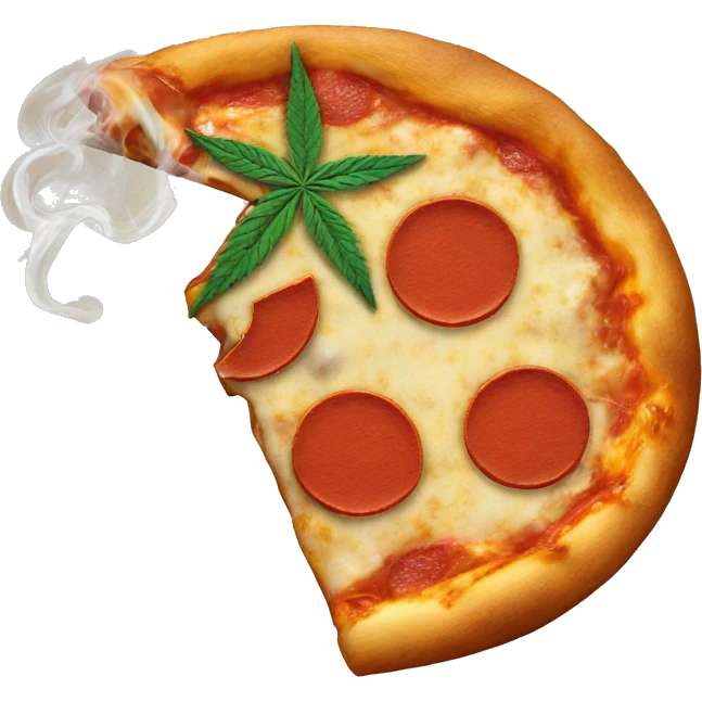 Eating pizza smoking weed emoji