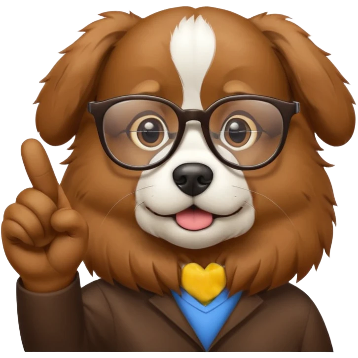 Do a dog with glasses and a finger up  emoji
