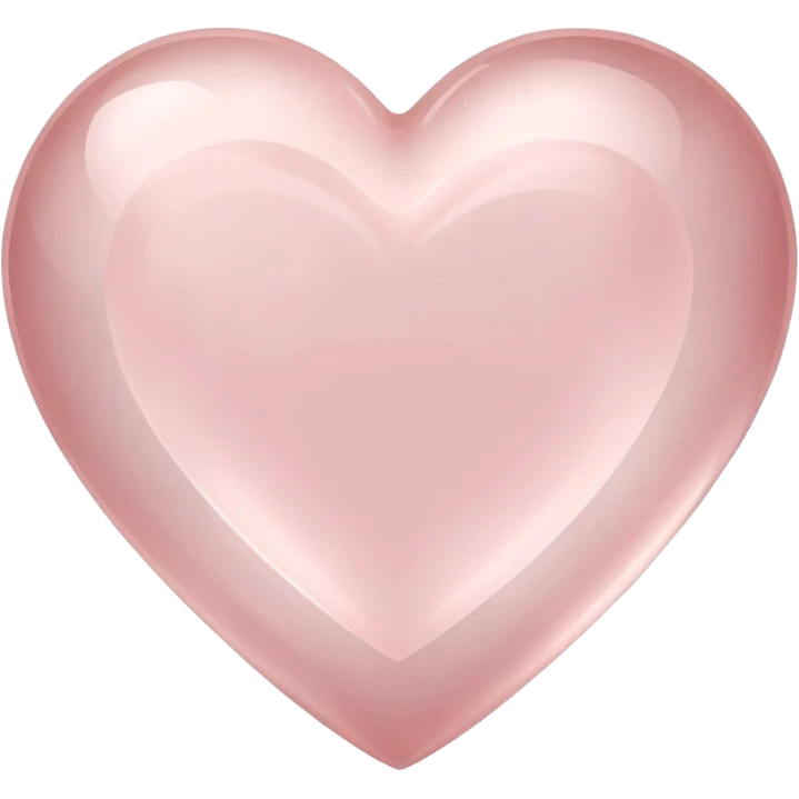 Polished rose quartz heart gemstone with pale pink color and soft glow emoji