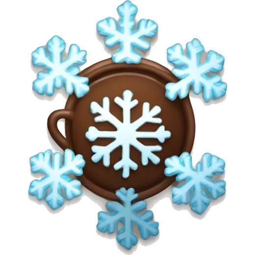 Snowflake with a cup of cocoa emoji