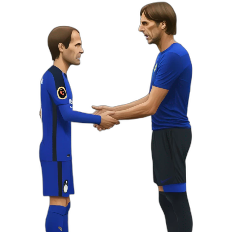 Antonio Conte angry handshake with Thomas Tuchel emoji