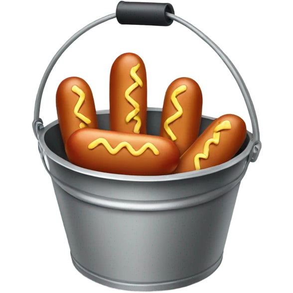 Bucket with hotdogs in it emoji