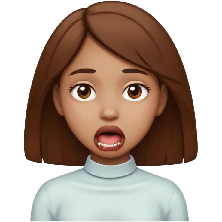 brown girl chocking herself  emoji