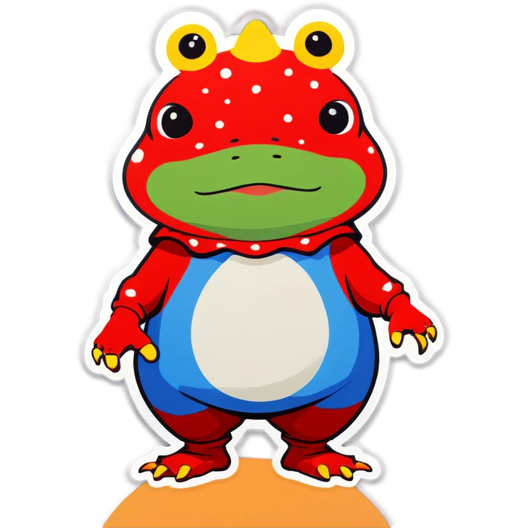 Baby dressed as bufo emoji