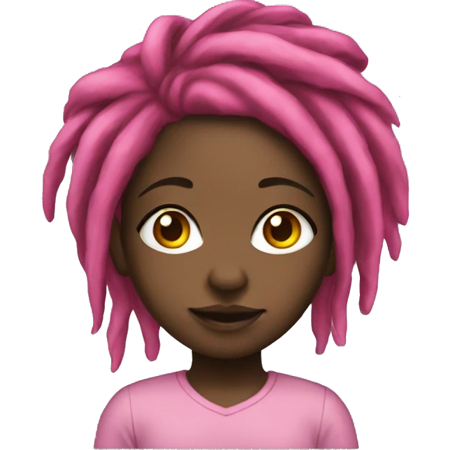 Black girl with pink dreads  emoji