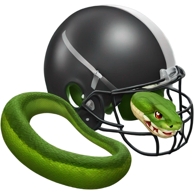 Snake with football helmet emoji