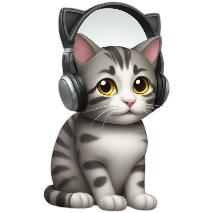 cat with headphone emoji