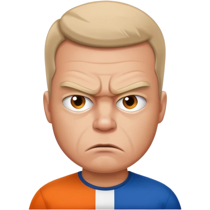 a man who is very angry at the dutch flag emoji