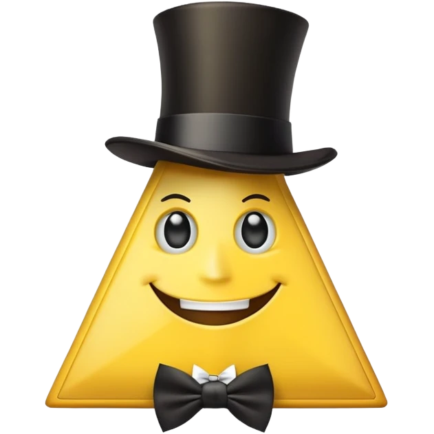 Bill Cipher from Gravity Falls, yellow triangle with top hat and bow tie emoji