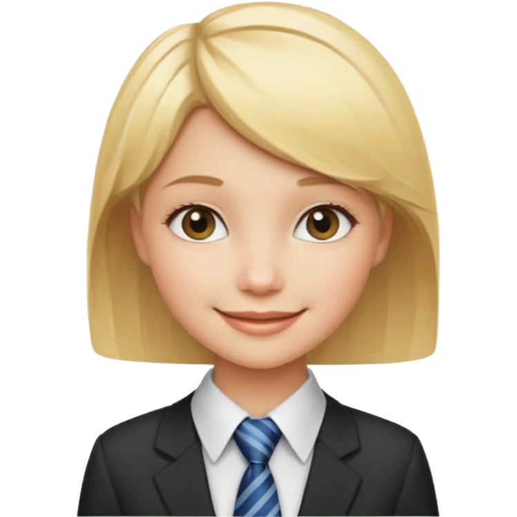 blonde girl short hair with tie  emoji