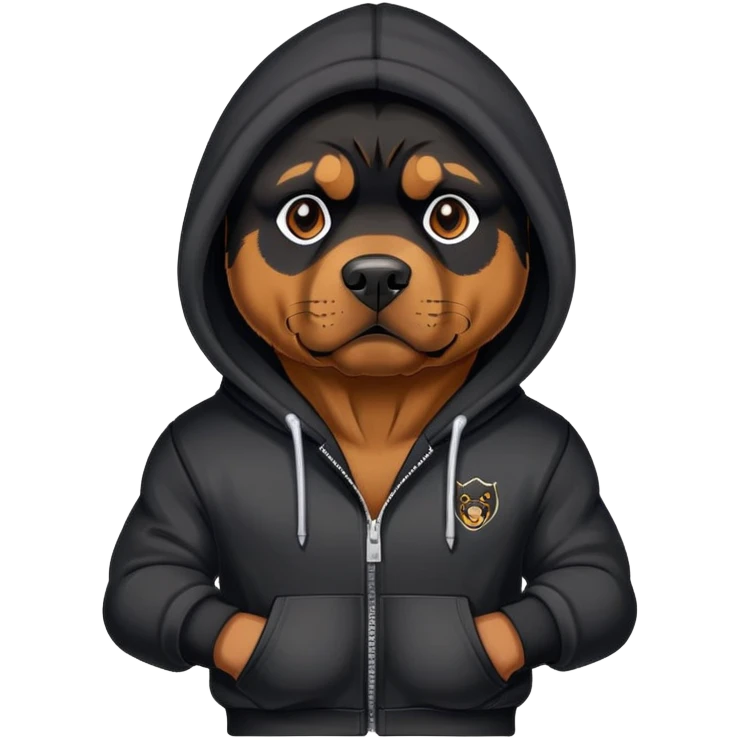 Rottweiler wearing hoodie emoji