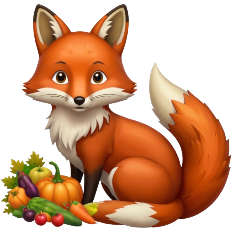 thanksgiving cornucopia and fox emoji