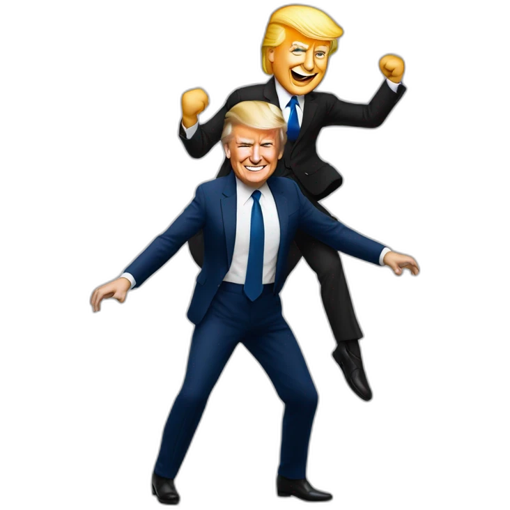 donald trump dancing with emmanuel macron emoji