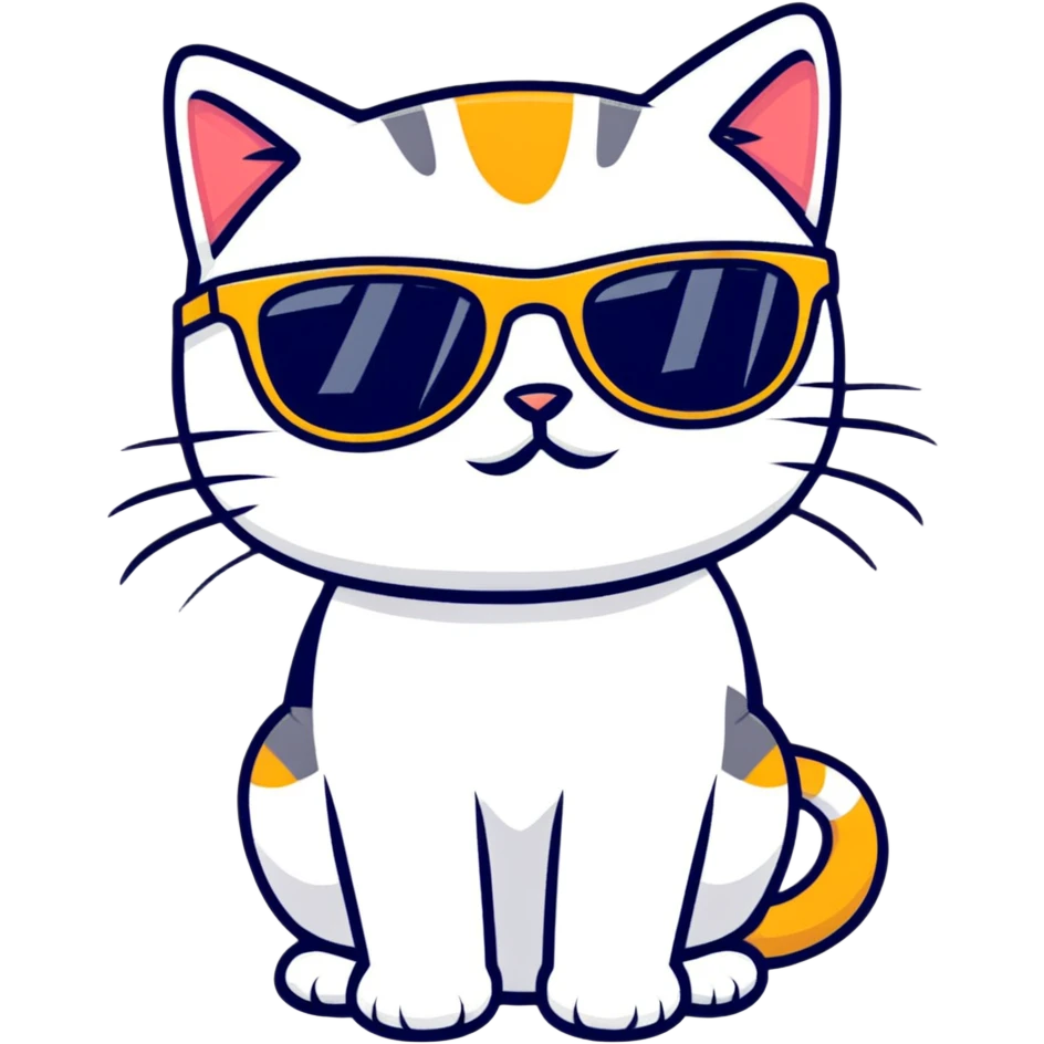 Cat with sunglasses emoji