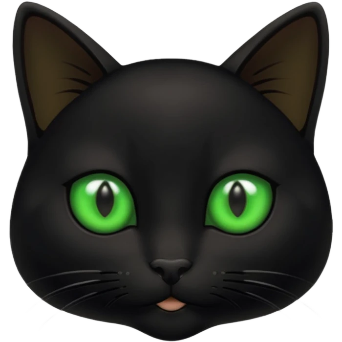 Small black cat with green eyes emoji