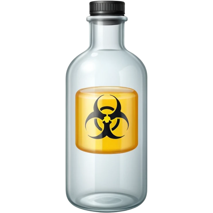 TRANSPARENT BOTTLE WITH "NON-TOXIC" AND "NON-HAZARDOUS" SIGN emoji