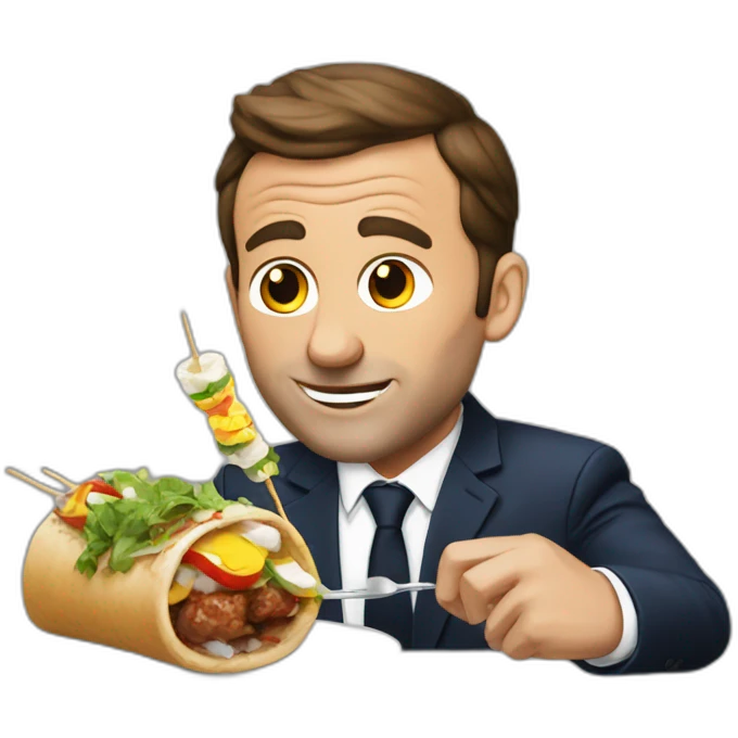 Macron eat kebab emoji