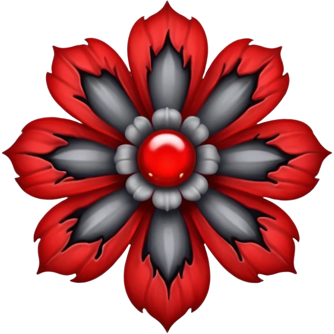 Grey creepy flower with red and blood on inside emoji