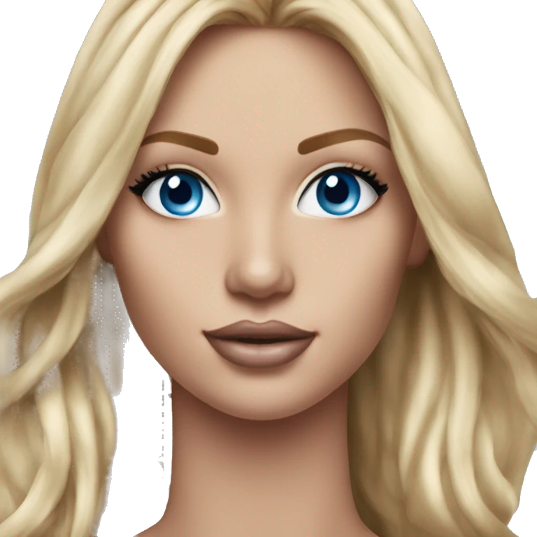 Realistic victoria secret model blonde blue eyes  emoji