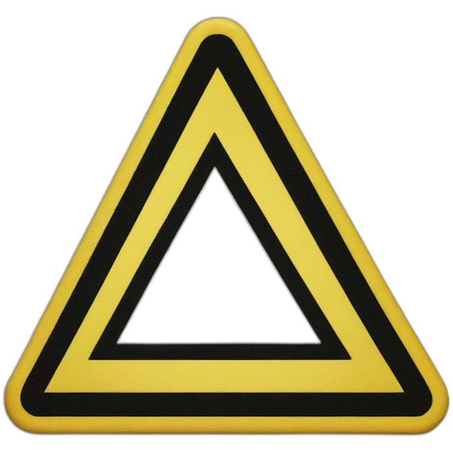 caution yellow triangle sign with black border emoji