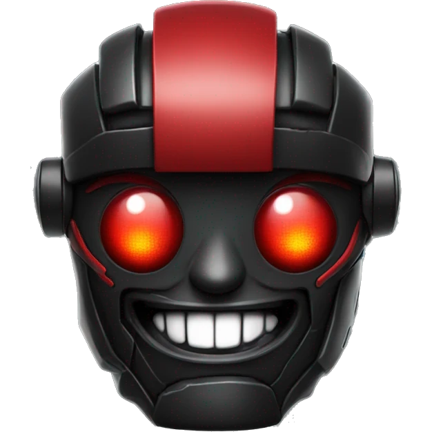 Evil sci-fi black and red robot smiling  emoji