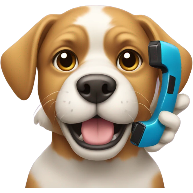 Dog with two phones emoji