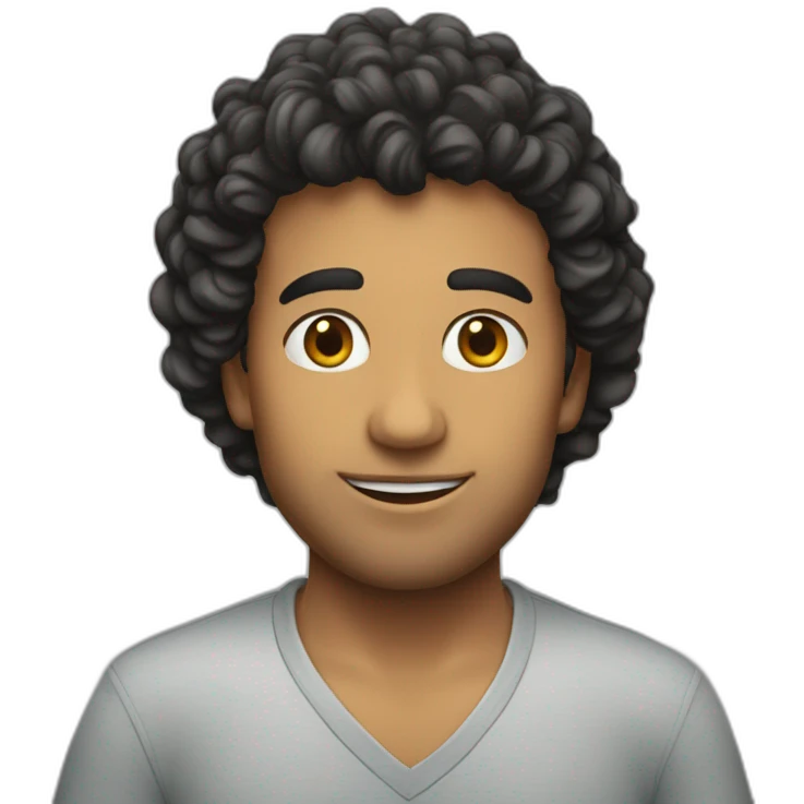 chico pelo rizado emoji