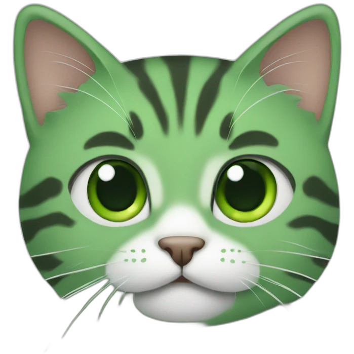 green, cute , cat emoji